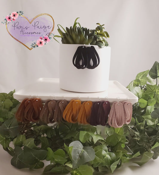 Suede Twisted Loop Earrings