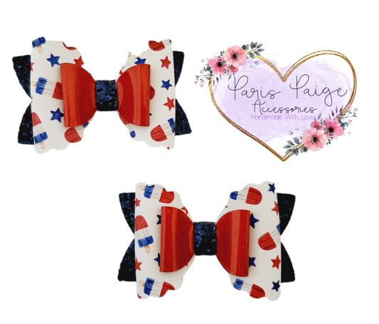 3 " Patriotic Popsicles Bow Set