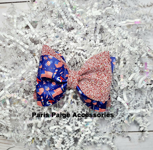 USA Flag Twist Bow (3.5 Inch)